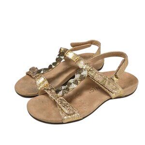 Vionic Farra Metal /Snakeskin Sandals, Gold, Comfort, Vacation, Size US 8